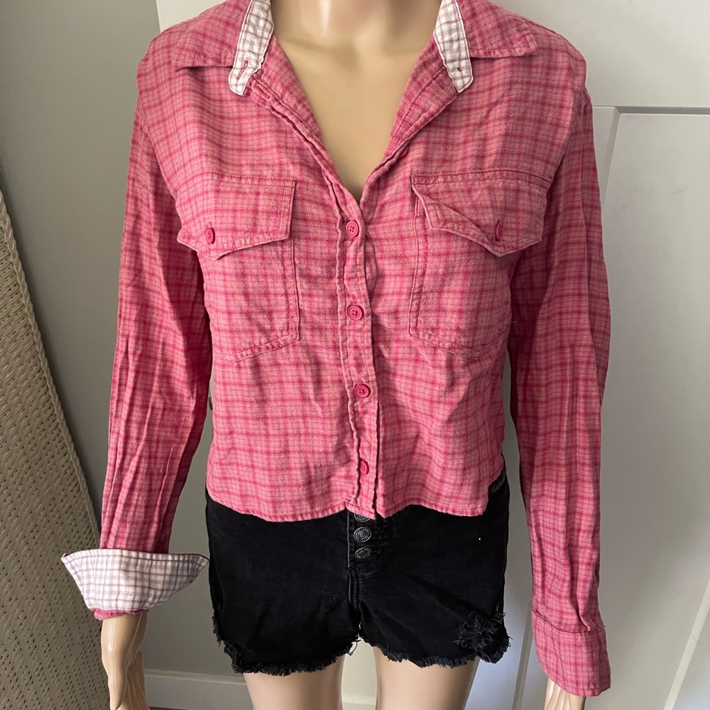 American Eagle Cropped Plaid